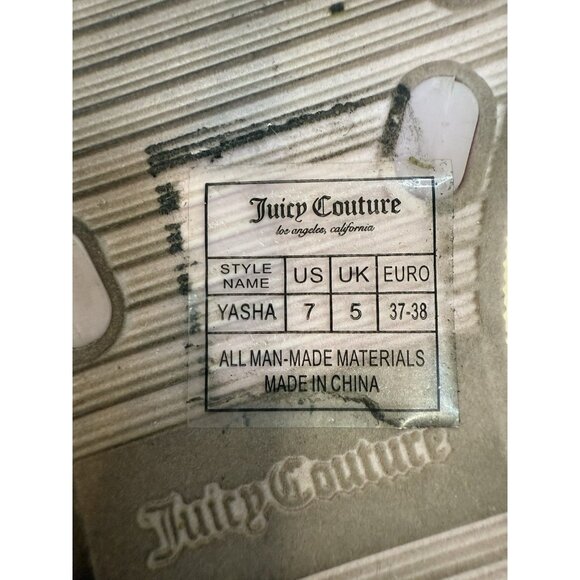 Juicy Couture Pink Rose Gold Sandals Glitter Strap Slides Size 7 SKU #4446 - Picture 10 of 10